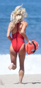 Olivia Dunne in a Red Swimsuit