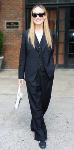 Olivia Wilde in a Black Pantsuit