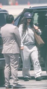 Rihanna in a Grey Sweatsuit