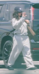 Rihanna in a Grey Sweatsuit