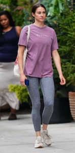 Shailene Woodley in a Grey Leggings