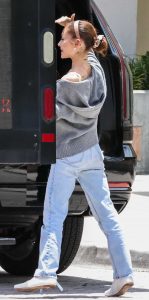 Ariana Grande in a Baby Blue Jeans