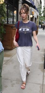 Jennifer Lawrence in a Grey Tee