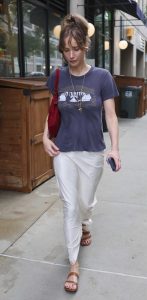Jennifer Lawrence in a Grey Tee