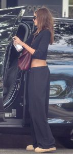 Kaia Gerber in a Black Pants