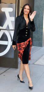 Kylie Cantrall in a Black Ensemble