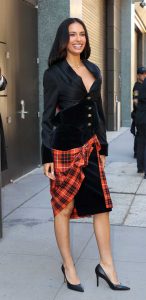 Kylie Cantrall in a Black Ensemble