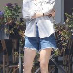 Lucy Hale in a Striped Shirt Was Seen Out for Breakfast in Studio City 07/17/2026