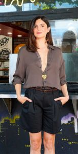 Monica Barbaro in a Black Shorts