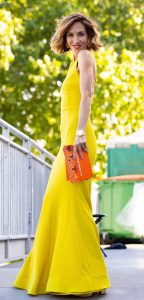 Myleene Klass in a Yellow Dress