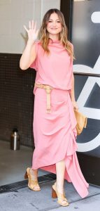 Olivia Holt in a Pink Dress