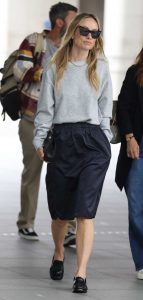 Olivia Wilde in a Grey Sweatshirt