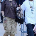 Rihanna in a Beige Shorts Leaves with A$AP Rocky 2026 FIFA World Cup Final on MetLife Stadium in East Rutherford 07/19/2026