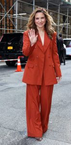 Sophia Bush in a Red Pantsuit