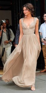 Zendaya in a Beige Dress