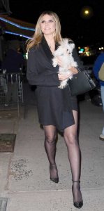 Heidi Klum in a Black Dress