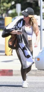 Hilary Duff in a Black Cap