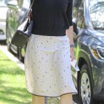 Jennifer Garner in a White Floral Skirt Arrives at a Church in Los Angeles 08/09/2026
