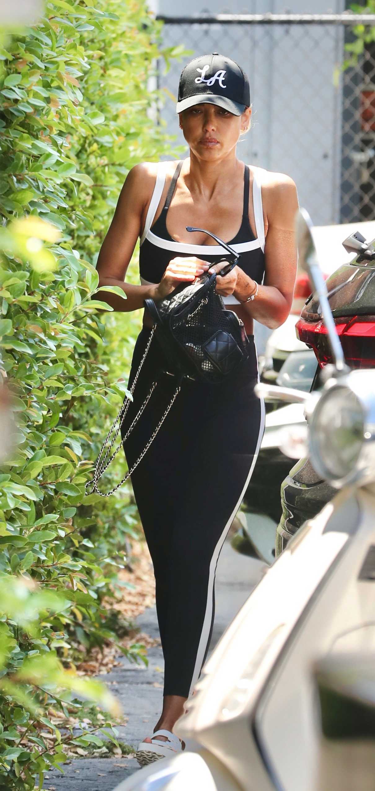 Jessica Alba in a Black Cap