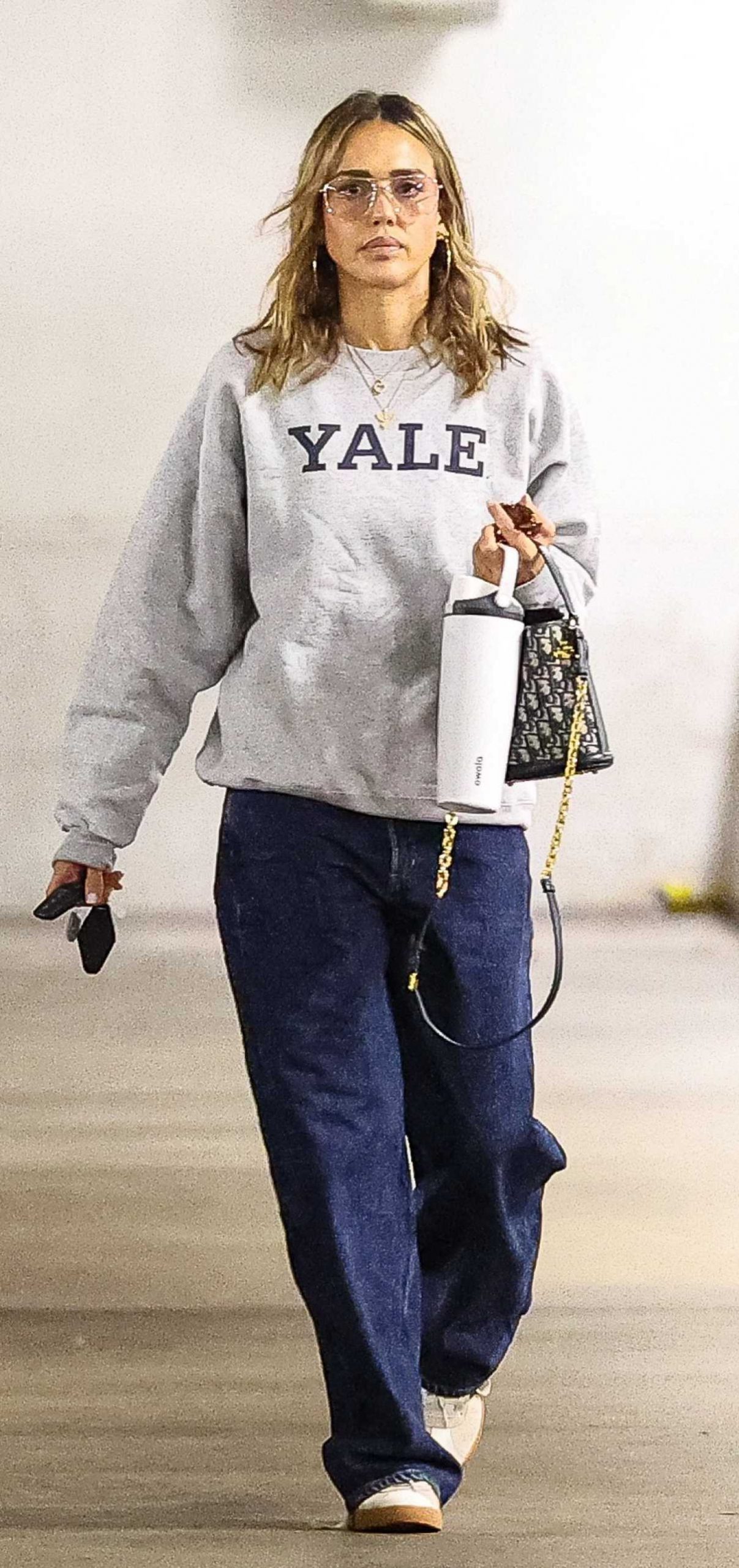 Jessica Alba in a Grey Sweatshirt