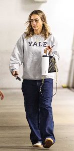 Jessica Alba in a Grey Sweatshirt