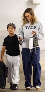 Jessica Alba in a Grey Sweatshirt
