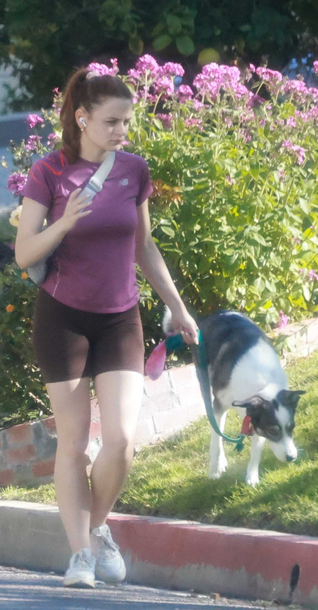 Joey King in a Purple Tee