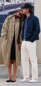 Kaia Gerber in a Beige Trench Coat