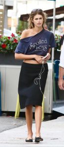 Kaia Gerber in a Black Skirt