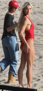 Olivia Dunne in a Red Swimsuit