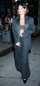 Adria Arjona in a Black Pantsuit