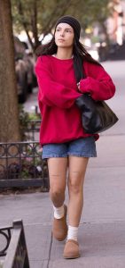 Inde Navarrette in a Red Sweatshirt