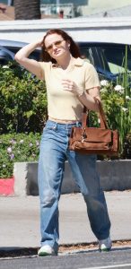 Joey King in a Beige Polo