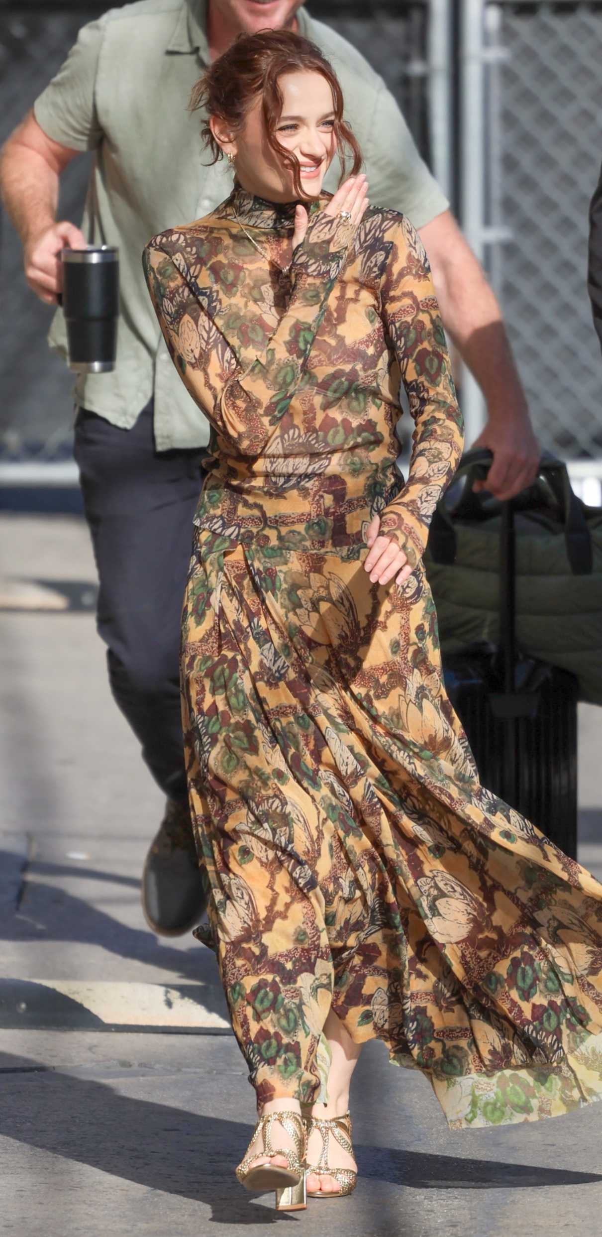 Joey King in a Floral Dress