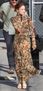 Joey King in a Floral Dress