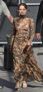 Joey King in a Floral Dress
