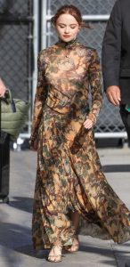 Joey King in a Floral Dress