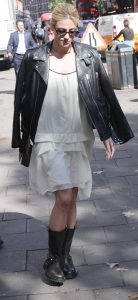 Lili Reinhart in a Black Leather Jacket