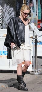 Lili Reinhart in a Black Leather Jacket