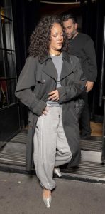Rihanna in a Black Trench Coat