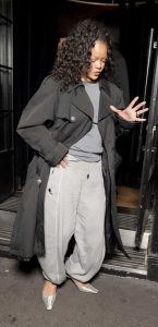 Rihanna in a Black Trench Coat