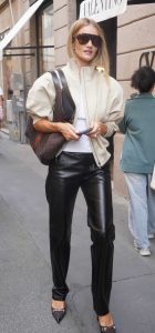Rosie Huntington-Whiteley in a Black Leather Pants