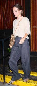 Alicia Vikander in a Black Pants