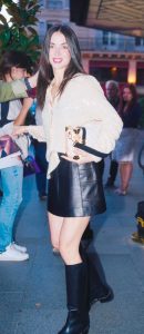 Ana de Armas in a Beige Blouse