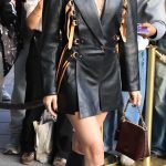 Ana de Armas in a Black Leather Blazer Leaving Her Hotel in Paris 10/06/2026