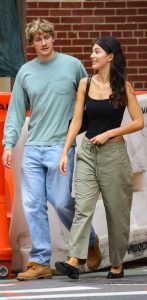 Camila Morrone in an Olive Pants