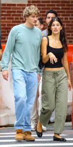 Camila Morrone in an Olive Pants