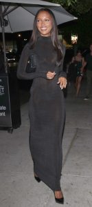 Jasmine Tookes in a Black Dress