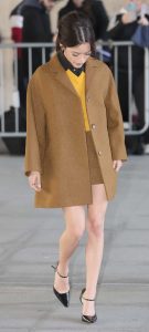 Jenna Ortega in a Tan Coat