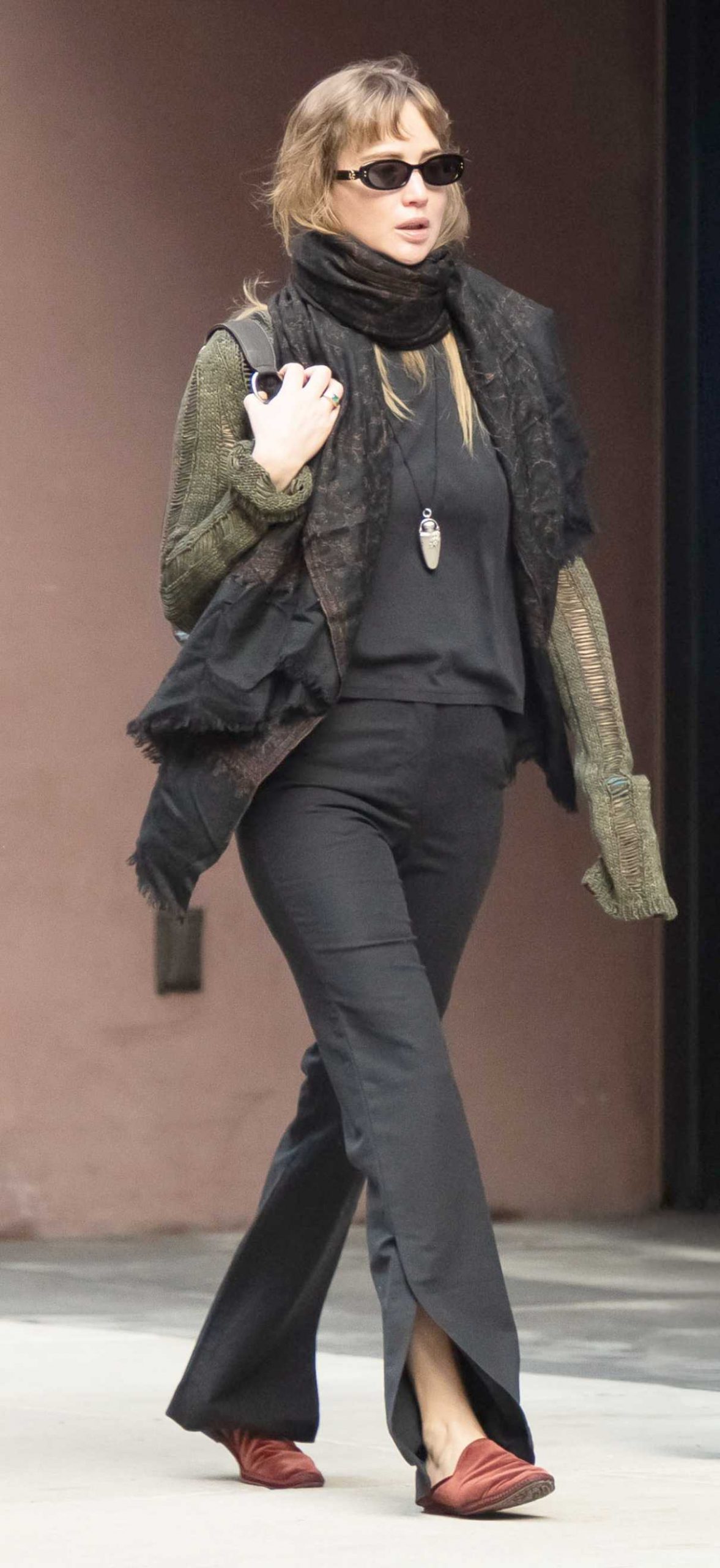 Jennifer Lawrence in a Black Ensemble